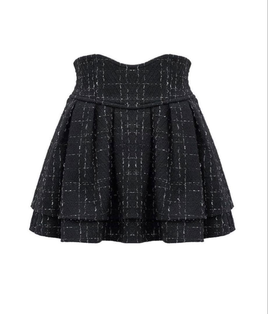 【新品未使用】　ミシェルマカロン　美脚になれるツイードスカート　S