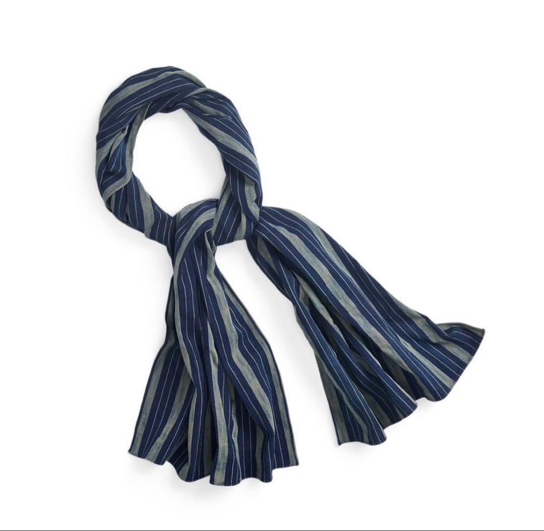 新品*RRL*ハンドウーブン インディゴ コットン スカーフ *ダブルアールエル