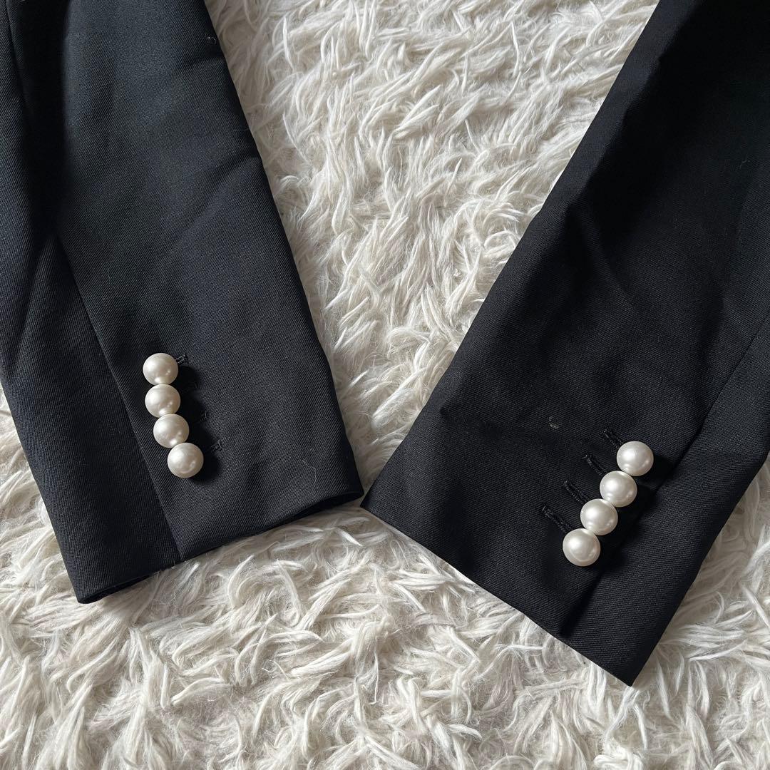 CINOH チノ BLACK FORMAL ノーカラージャケット パールボタン
