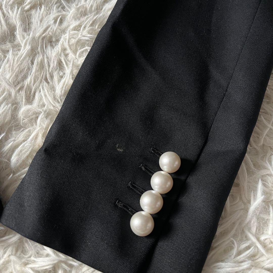 CINOH チノ BLACK FORMAL ノーカラージャケット パールボタン