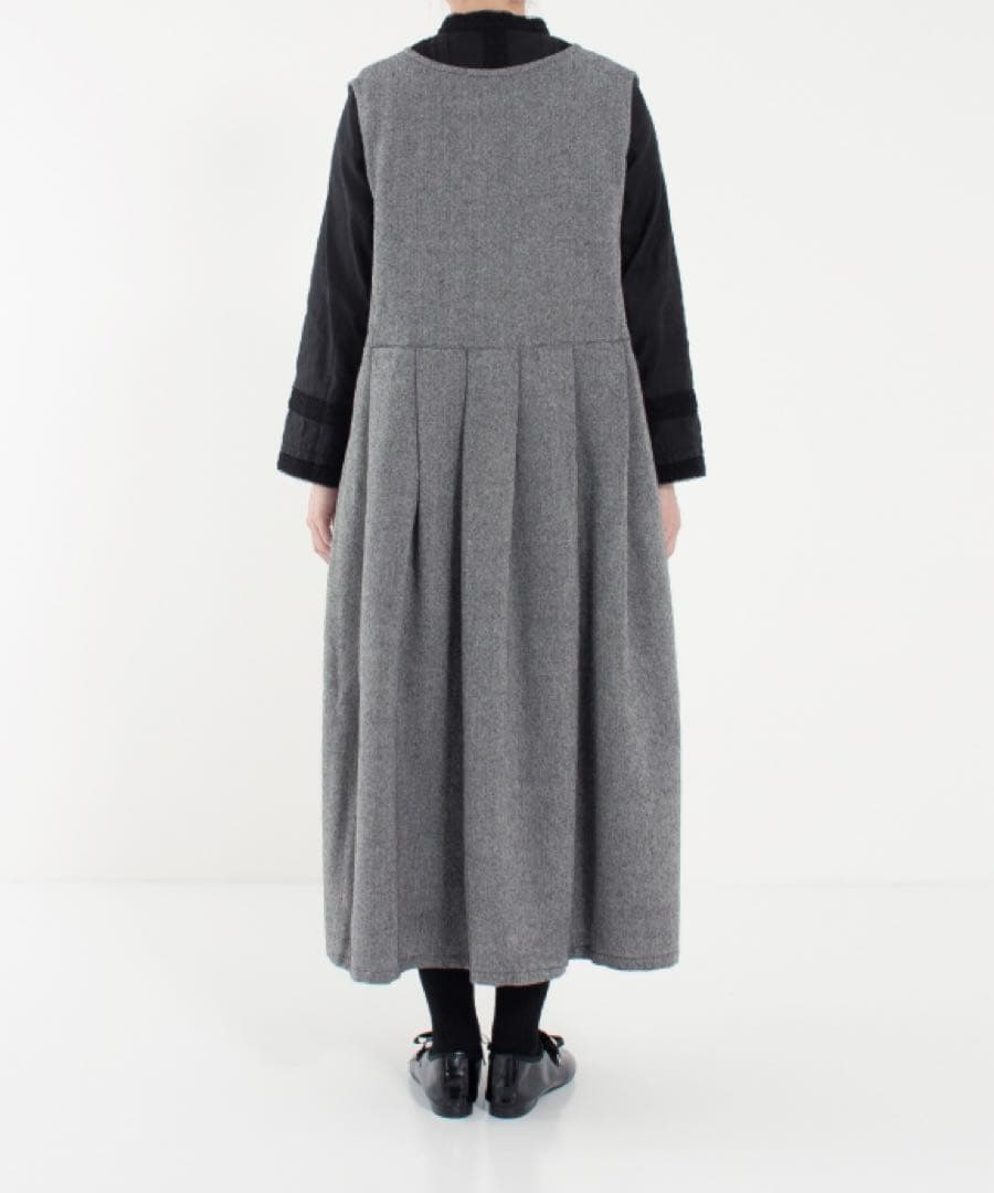 nest robeウールヘリンボン2wayワンピースジャンパースカートカシミヤ混