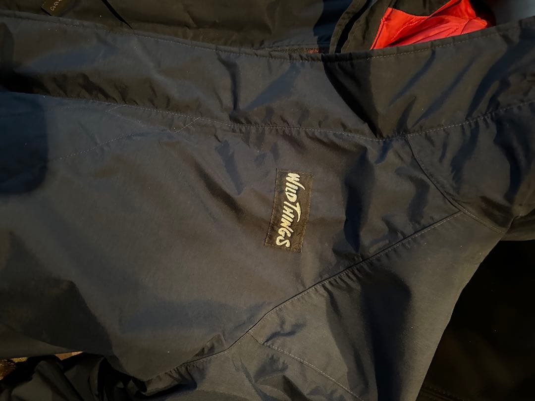 WILD THINGS フード付きダウンジャケット L ネイビー/レッド