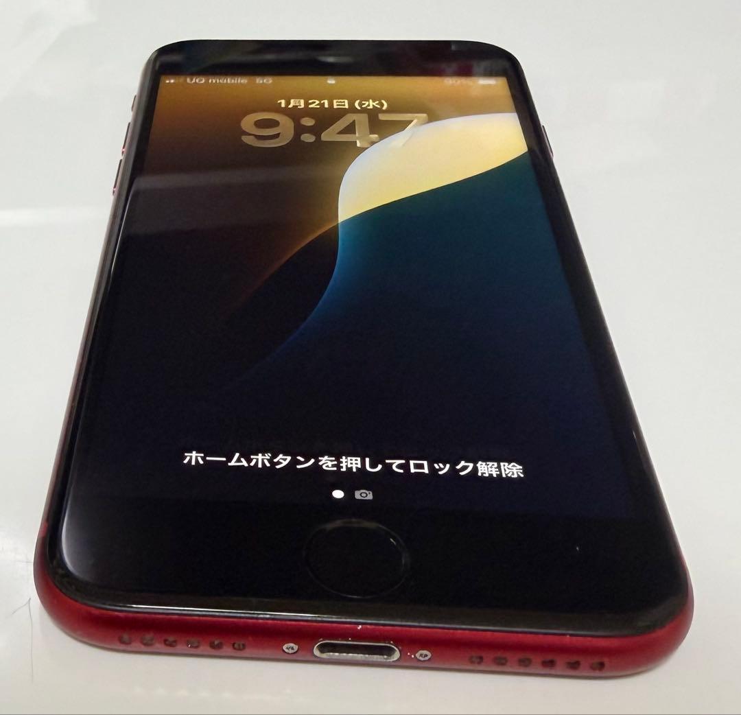 【指紋認証のみ✖️】iPhone SE 第3世代 64GB レッド BT85%