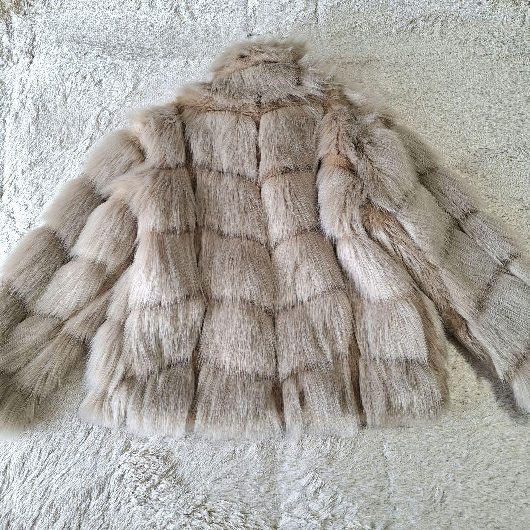 ZARA ザラ フェイクファーコート エコファー ナチュラルベージュ系 М