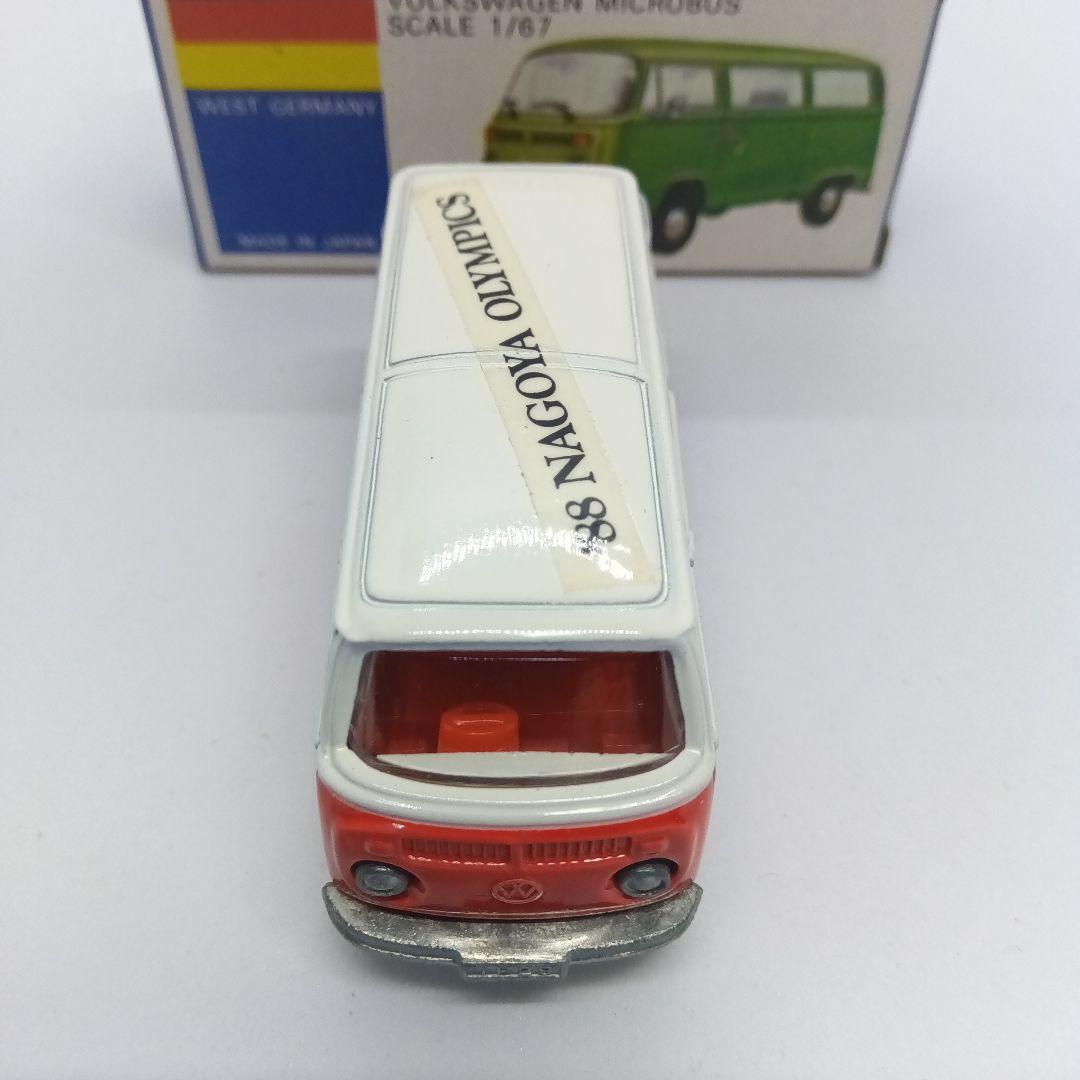 丸栄特注トミカ 名古屋オリンピック88 フォルクスワーゲンマイクロバス 赤☓白