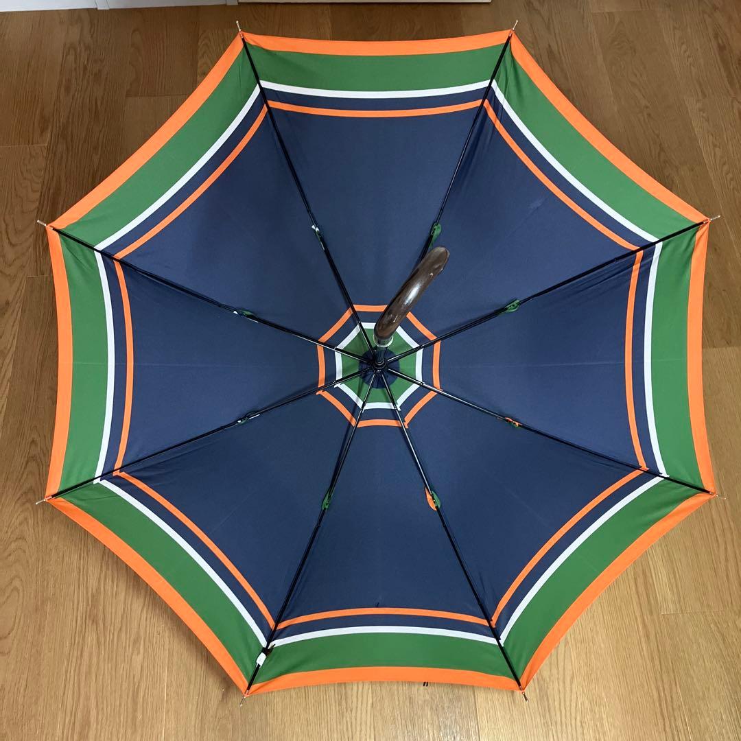 【未使用品】ポロラルフローレン ボーダー 長傘 ジャンプ式 耐風傘 ネイビー
