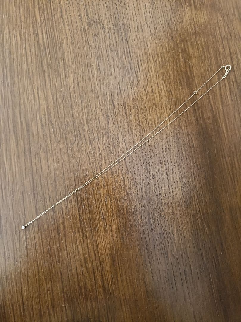 k10 YG ダイヤモンドネックレス0.07 刻印あり