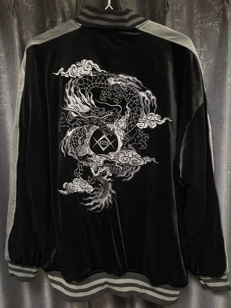 【レア】REFLEMレフレム　ドラゴン刺繍ベロアスカジャンBlack