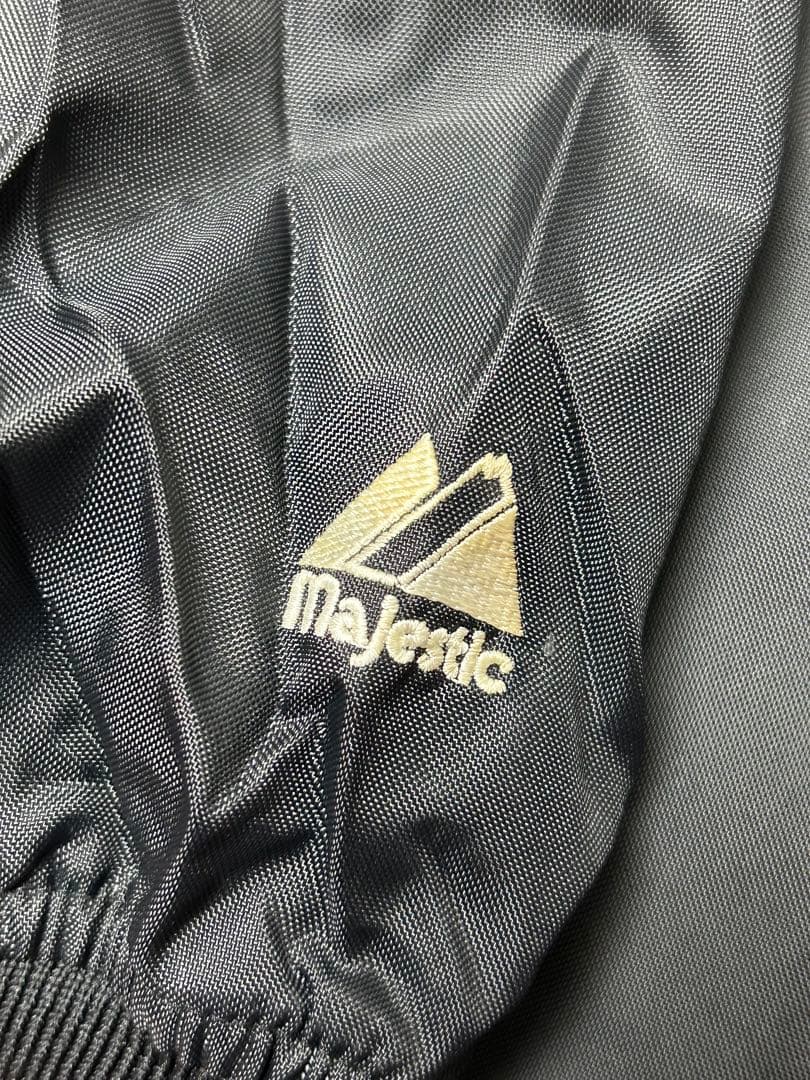 Majestic ゲームシャツ　長袖　ブラック　RAIDERS ナイロン　XL