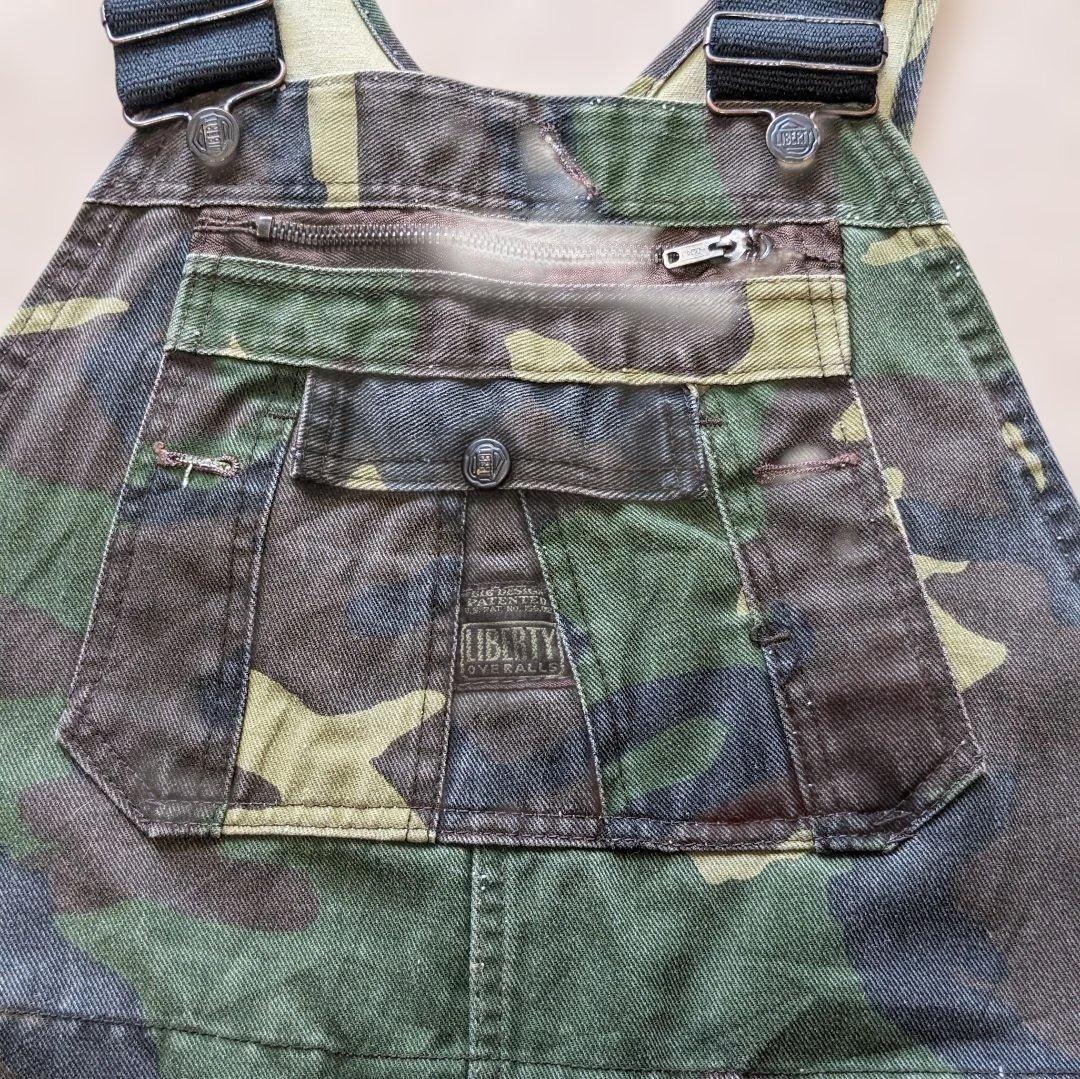 90s Liberty usa製 オーバーオール 迷彩 ダブルニー W38 古着