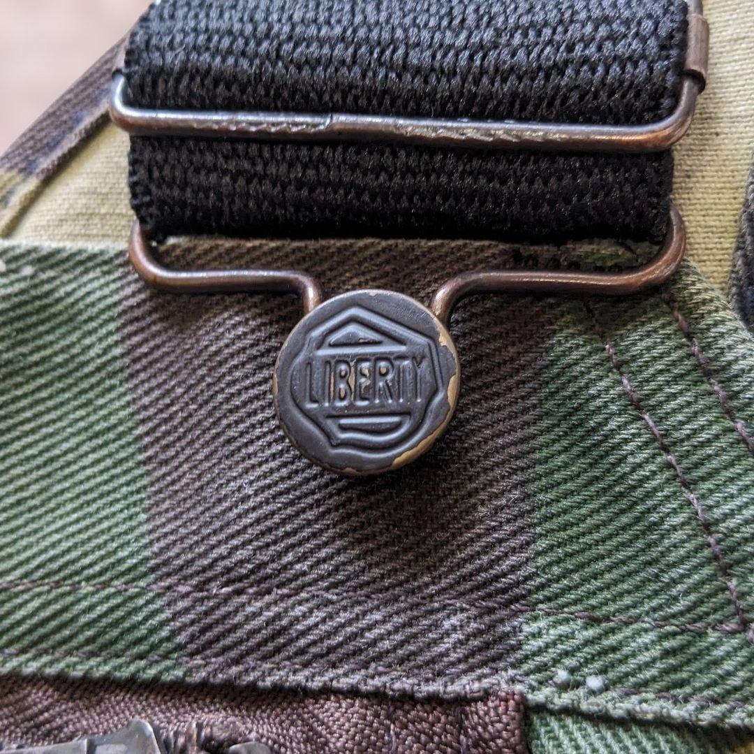 90s Liberty usa製 オーバーオール 迷彩 ダブルニー W38 古着