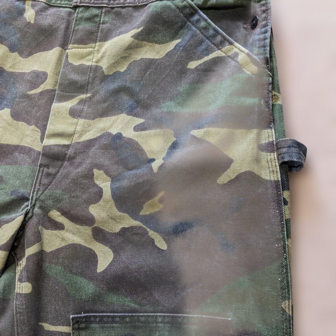 90s Liberty usa製 オーバーオール 迷彩 ダブルニー W38 古着