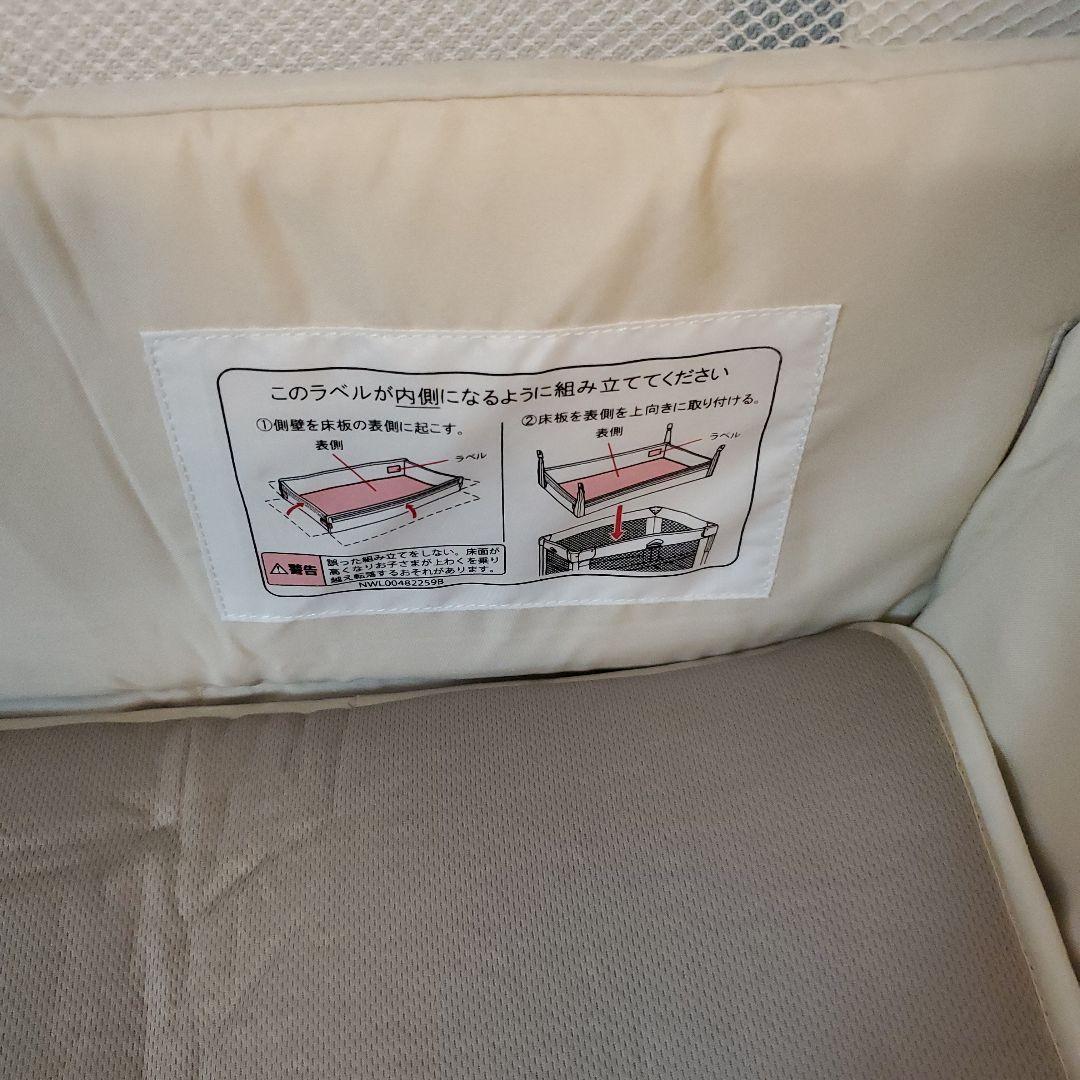 美品 Aprica ココネルエアー プラス AB ベビーベッド ホワイトベージュ