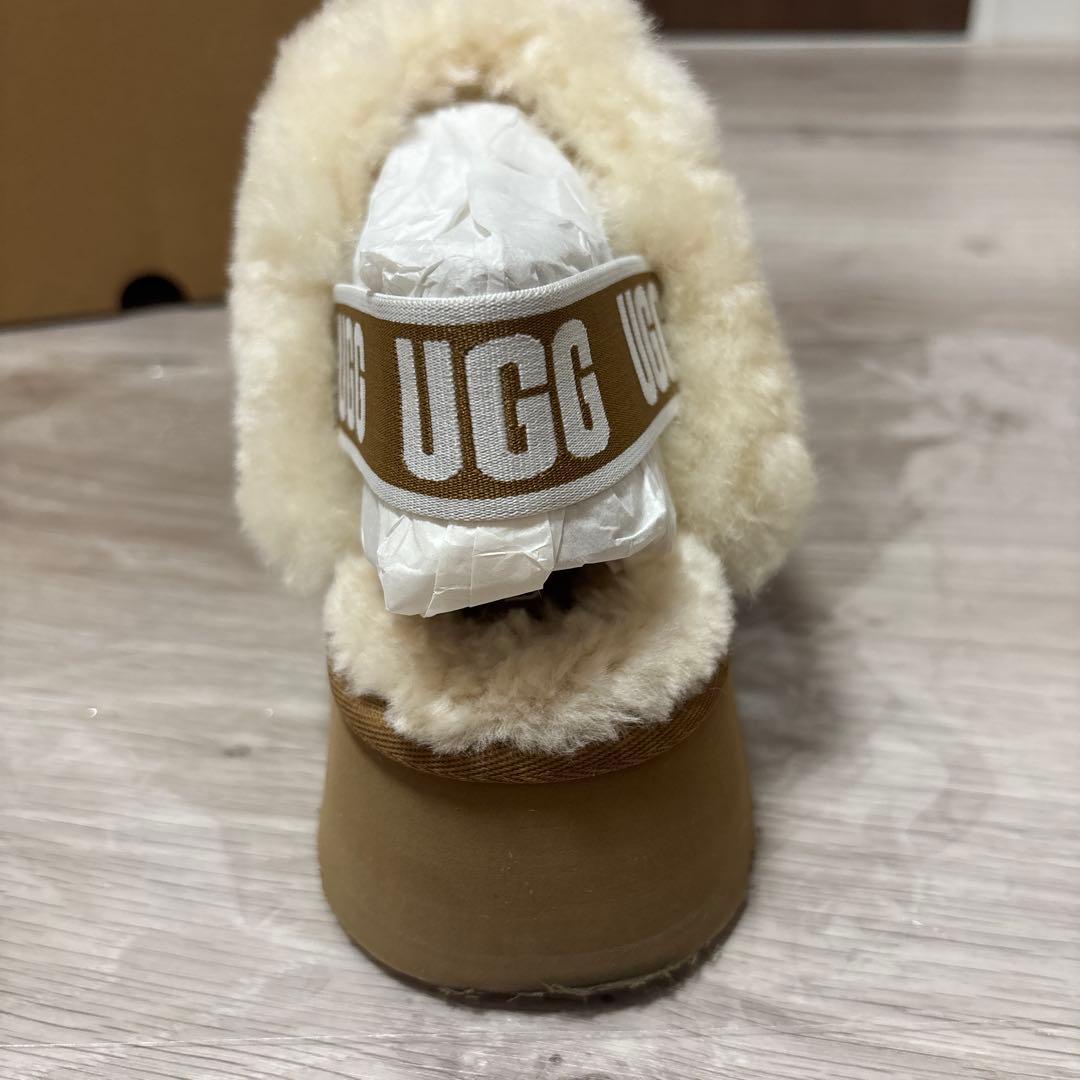 ugg ファンケット 24cm 厚底ムートン スリッポン チェスナット ブラウン