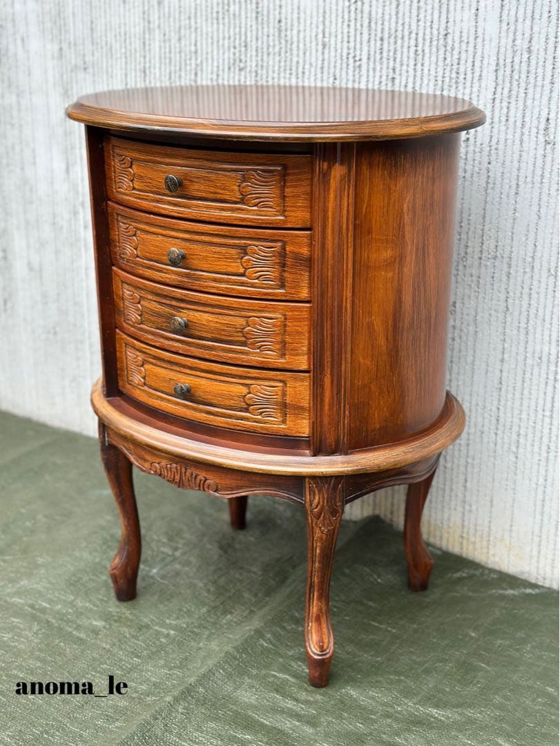 【４段チェスト】イタリア　猫足　ロココ調　サイドテーブル　花台　ヴィンテージ◎