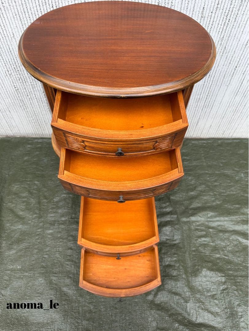 【４段チェスト】イタリア　猫足　ロココ調　サイドテーブル　花台　ヴィンテージ◎