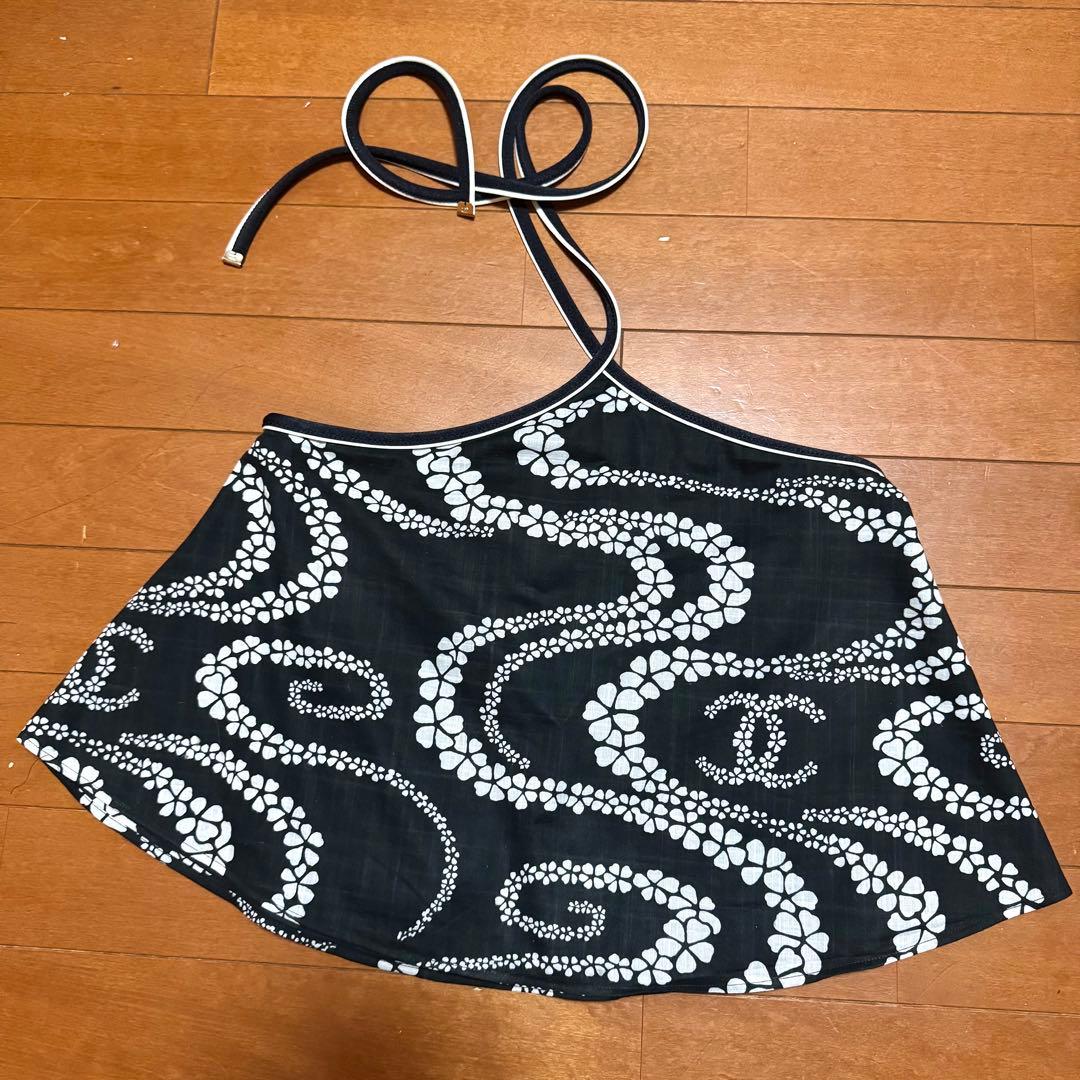 25CHANELシャネルココビーチホルターキャミソール34黒