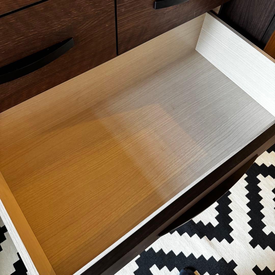 幅80cm 送料込 ウォルナット調 ハイチェスト たんす