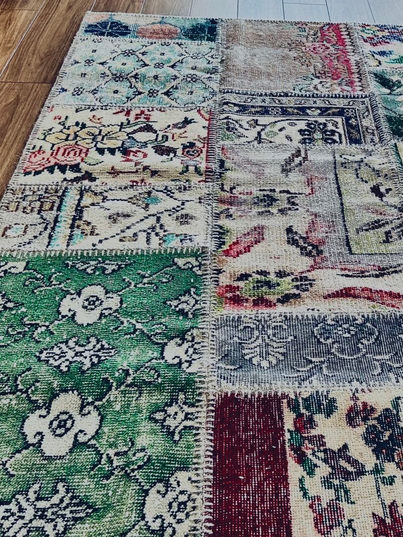 ヴィンテージ パッチワーク ラグトルコ産