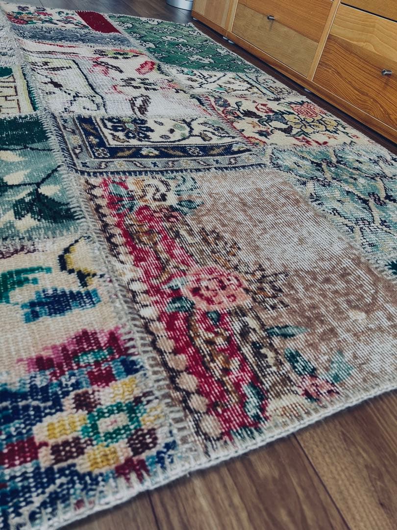 ヴィンテージ パッチワーク ラグトルコ産