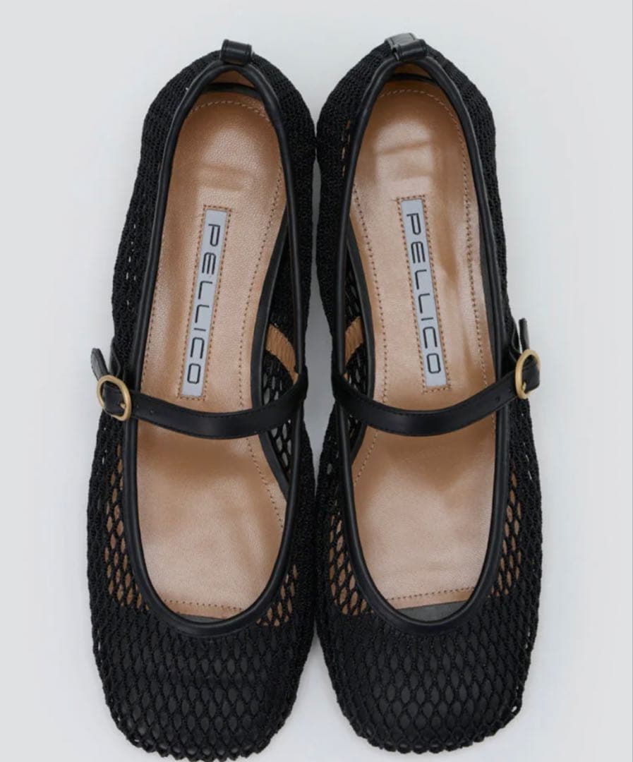 PELLICO BOLLE メリージェーン メッシュ パンプス BLACK