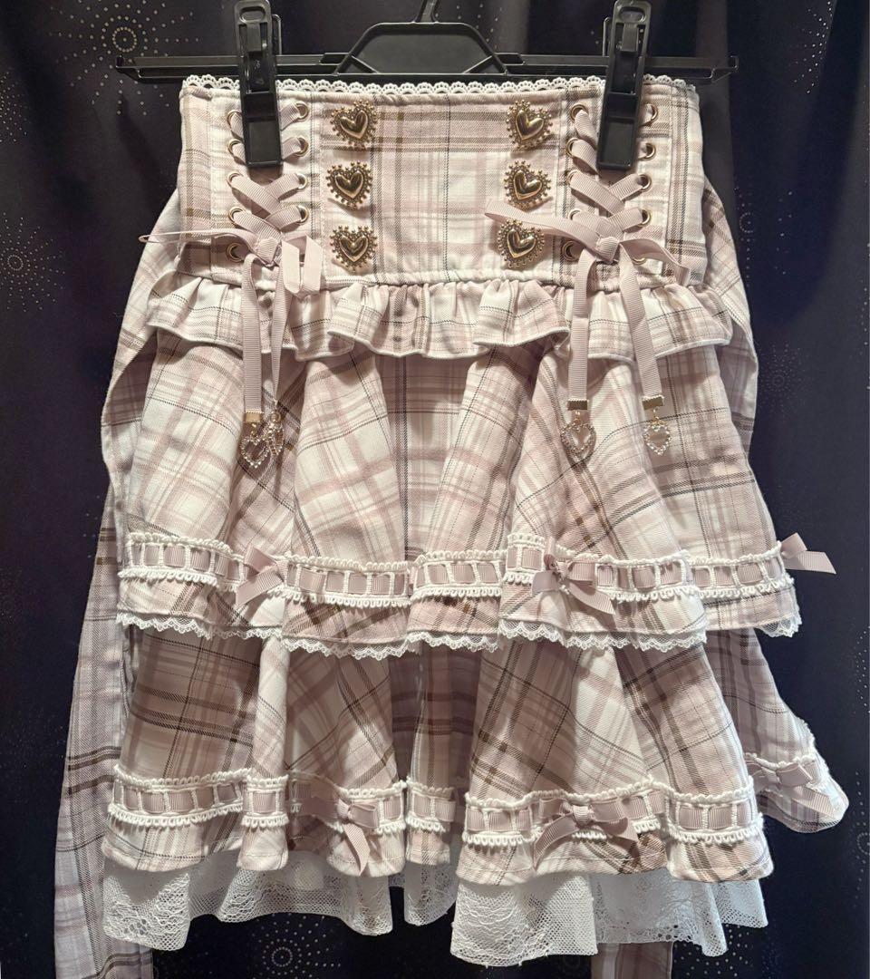 LIZLISA リズリサ はしごリボンチェックティアードスカパン