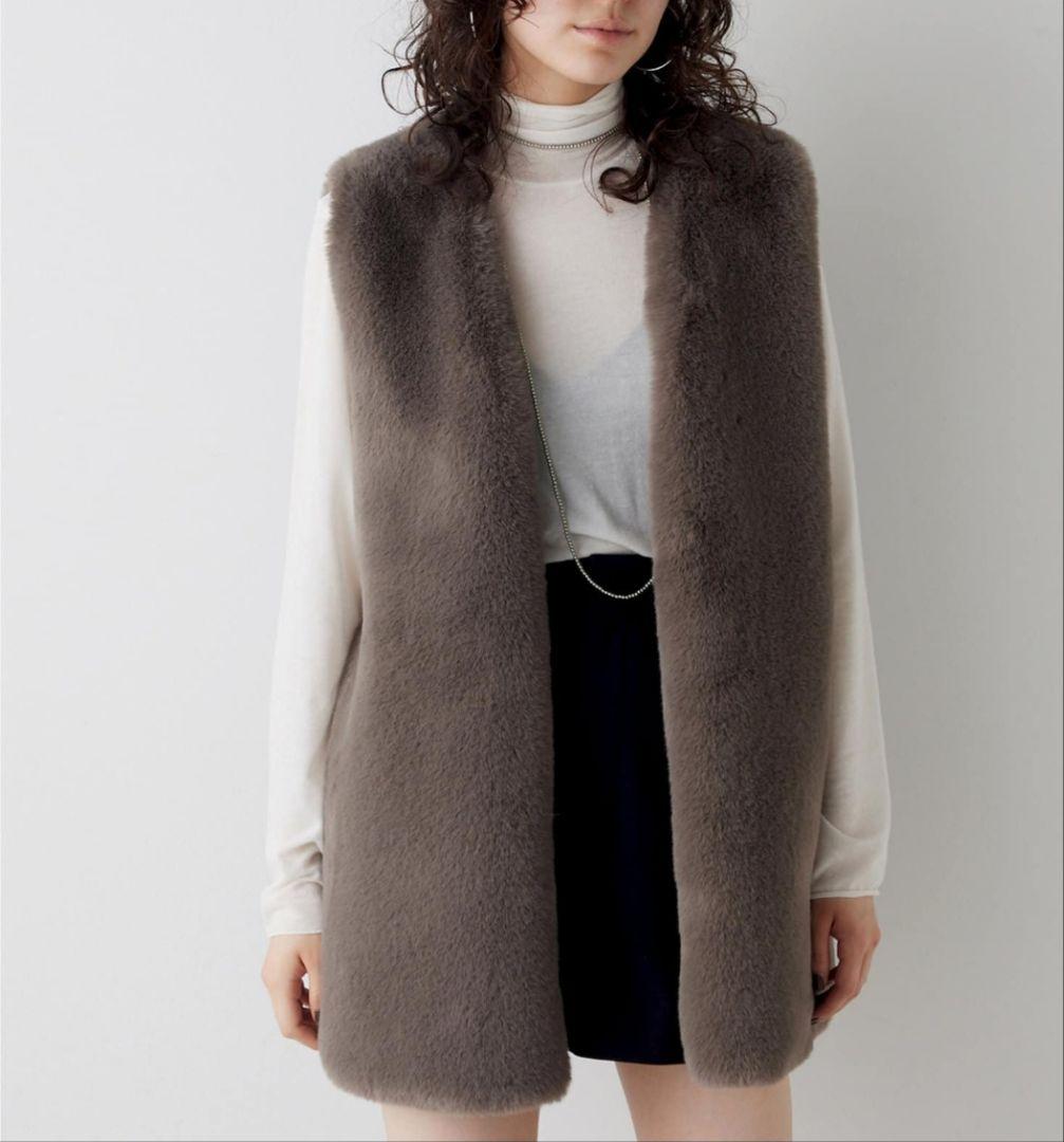 【THE PAUSE】ファーVネックジレ
