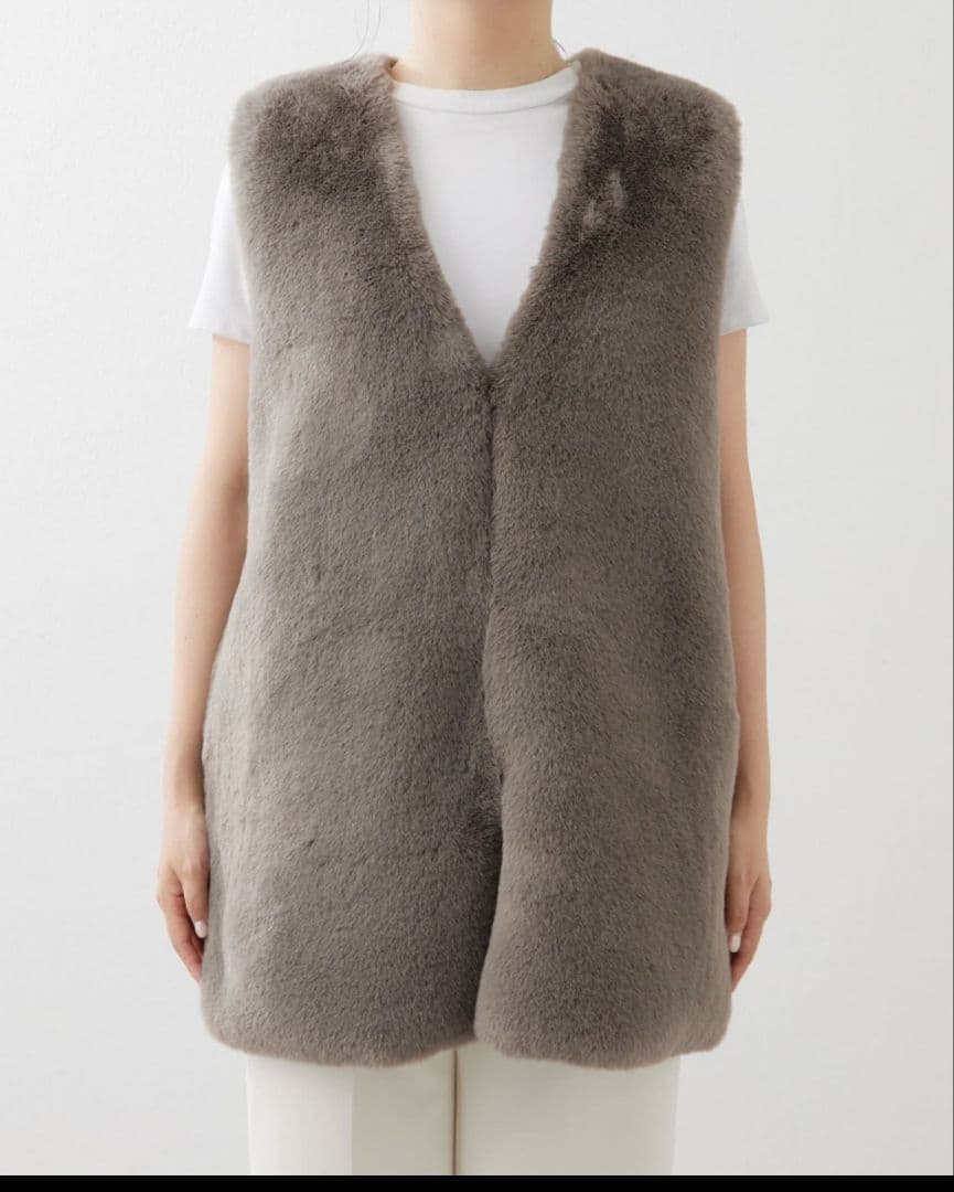 【THE PAUSE】ファーVネックジレ