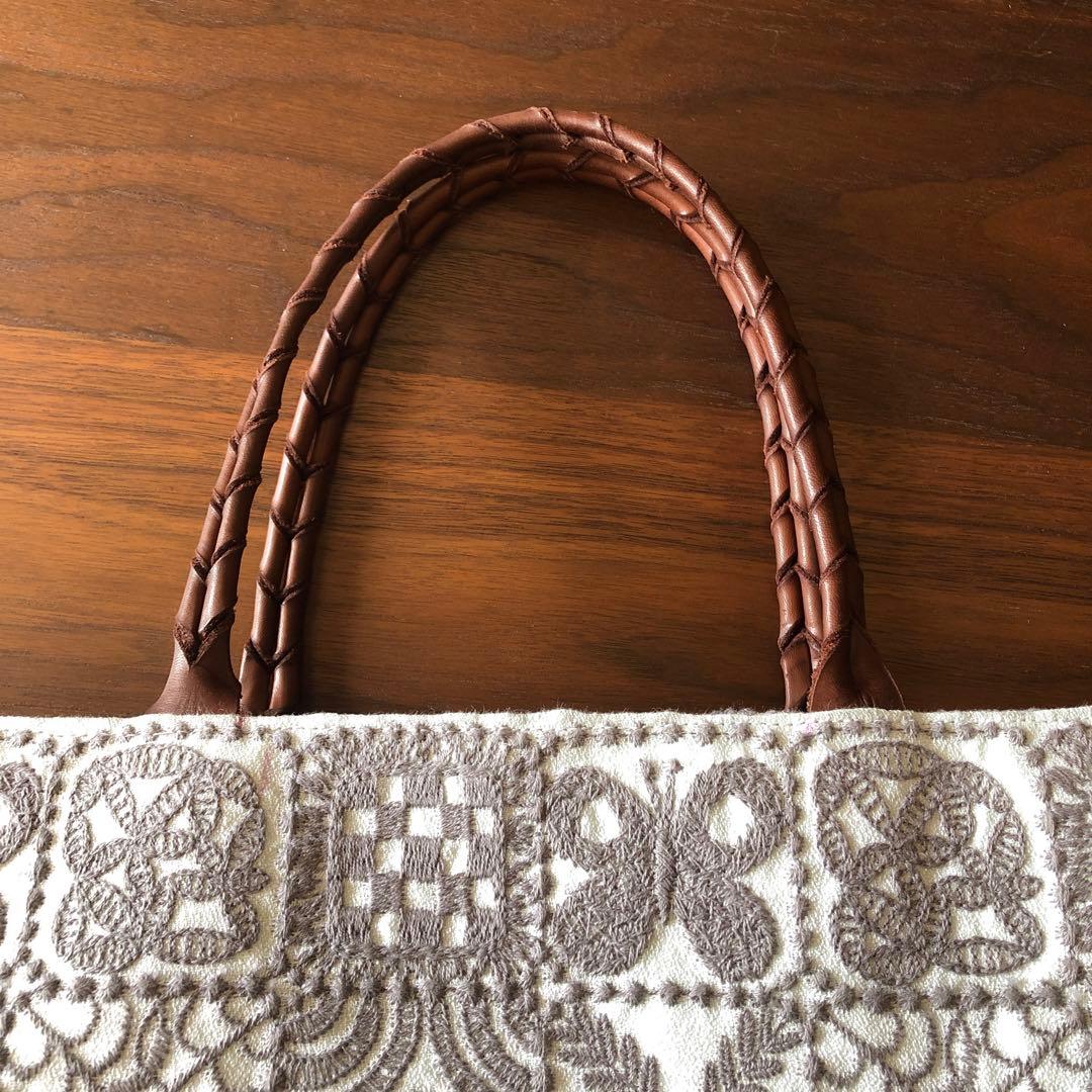 ハンドメイド ファスナー付きトートバッグ ミナペルホネン forest tile