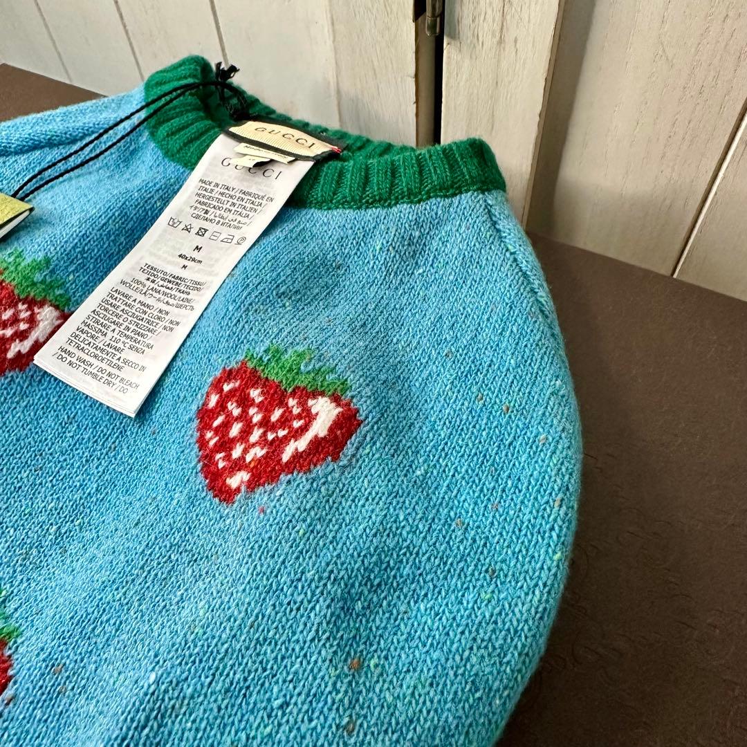 GUCCI グッチ 犬猫 ペット用服 ニット セーター イチゴ柄 Mサイズ