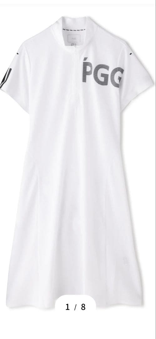 新品　PGG パーリーゲイツ　ワンピース　ハーフジップ　ホワイト　サイズ1