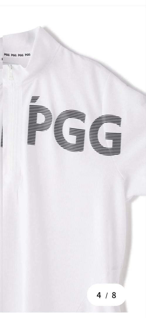 新品　PGG パーリーゲイツ　ワンピース　ハーフジップ　ホワイト　サイズ1