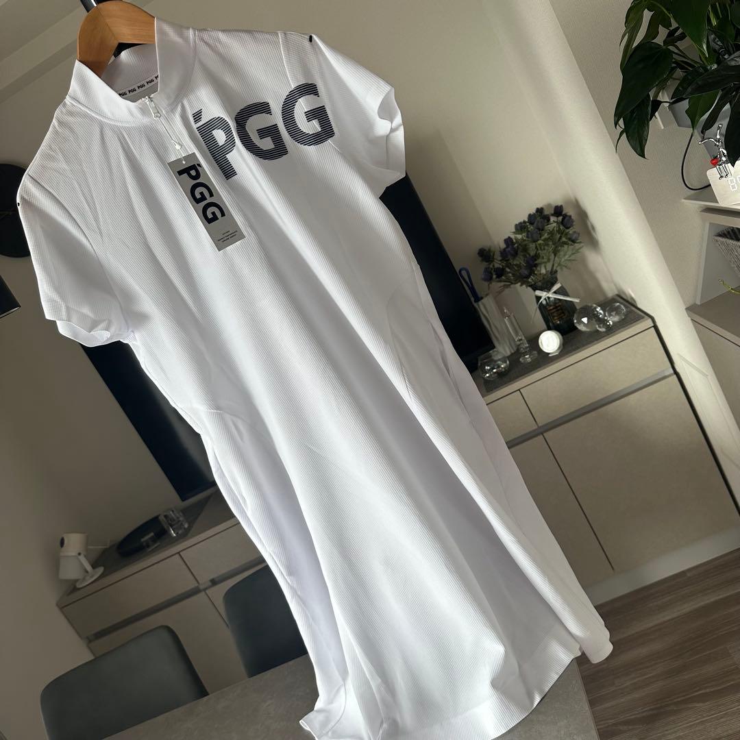 新品　PGG パーリーゲイツ　ワンピース　ハーフジップ　ホワイト　サイズ1