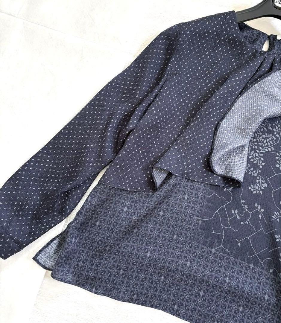 新品　今季モラビト ブラン　上品リュクスなブラウス　サイズ４０　¥64900