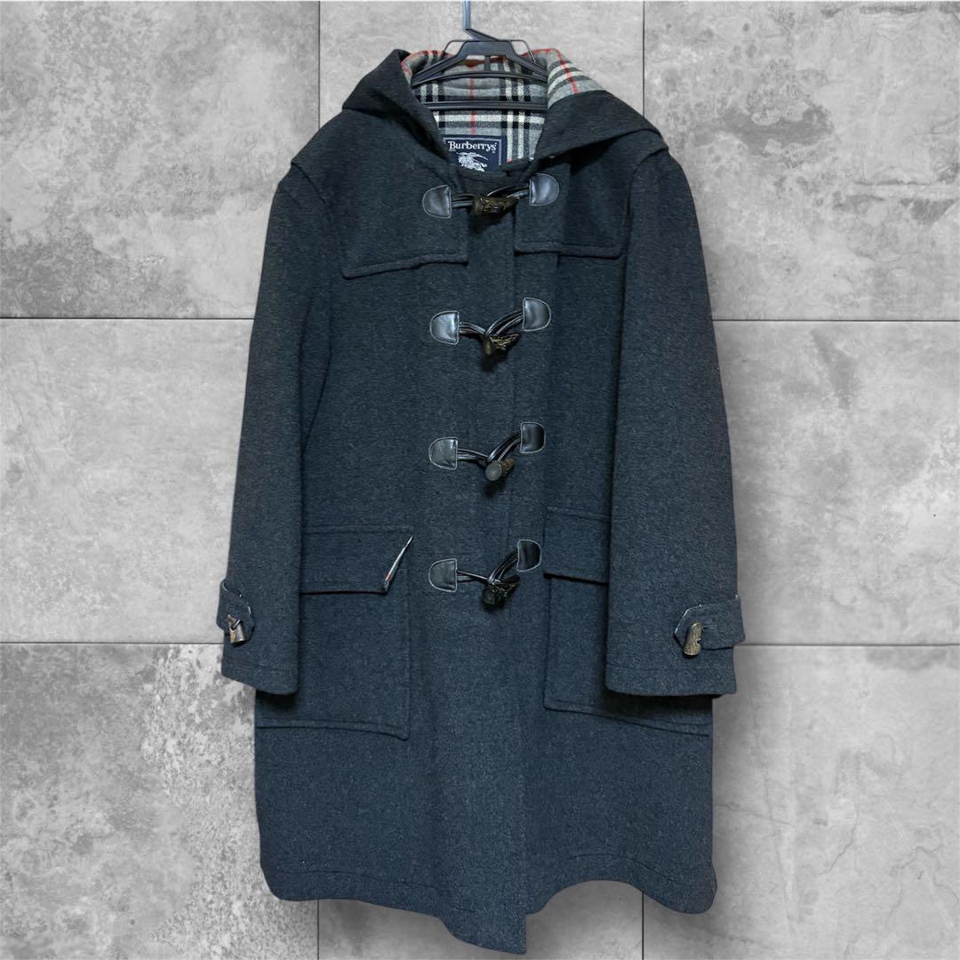 【ゆう】バーバリー メンズ カシミヤ混 ダッフルコート ダークグレー