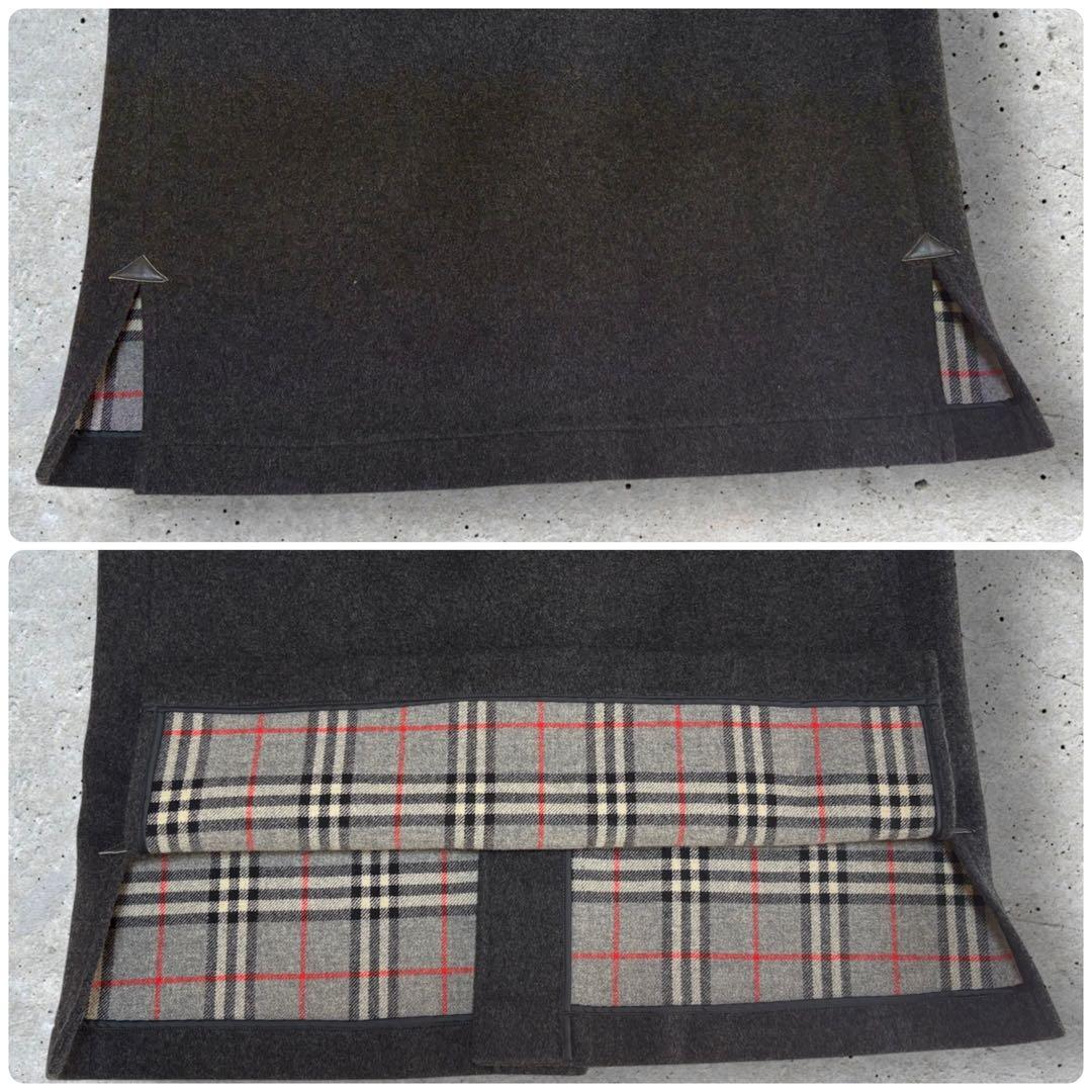 【ゆう】バーバリー メンズ カシミヤ混 ダッフルコート ダークグレー