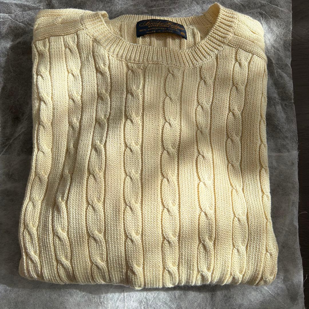 ケンジBrooks Brothers ケーブルニットセーター クリーム色