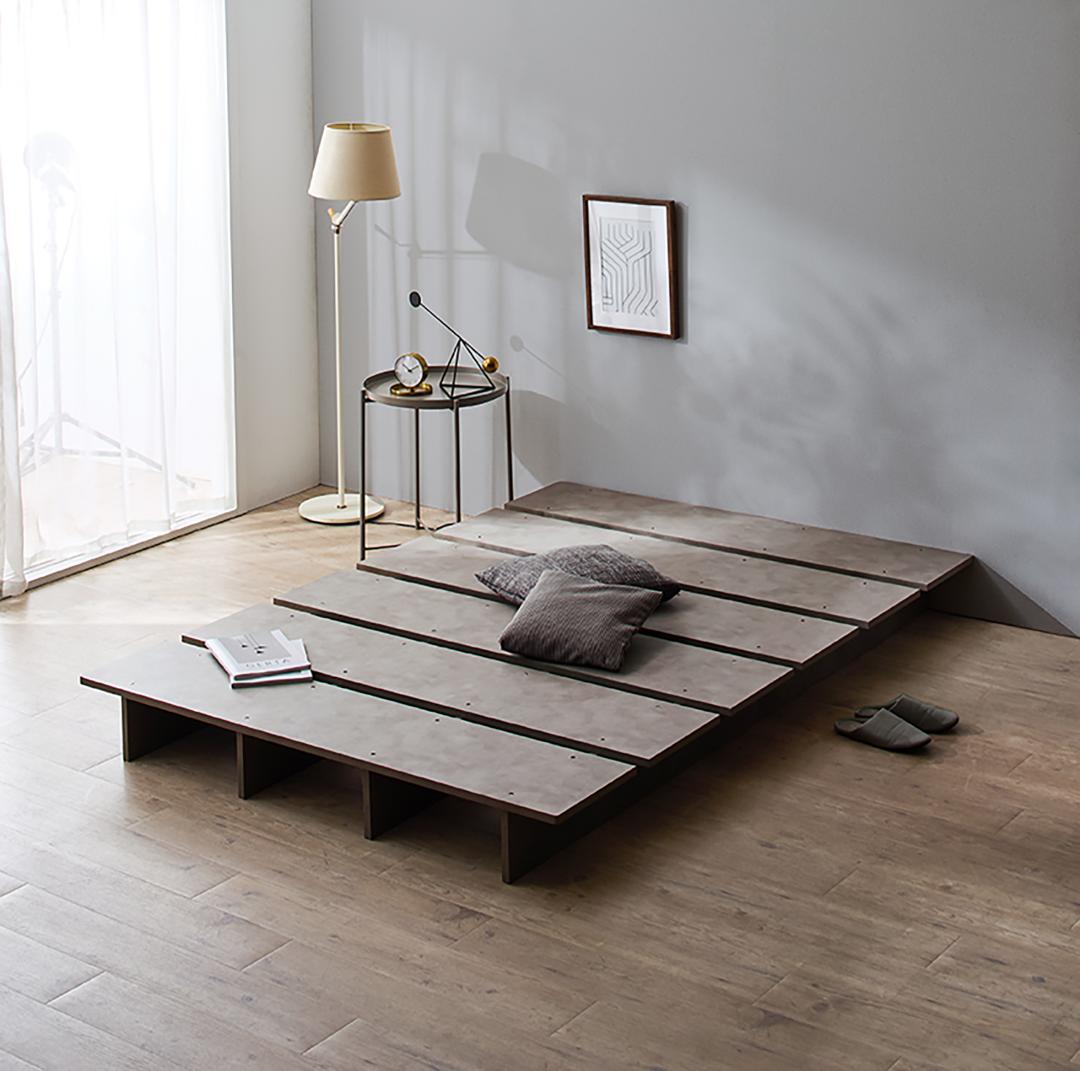 ベッドフレーム　セミダブル　スノコ　セラミック調　ステージ　小上がり　新品送料込