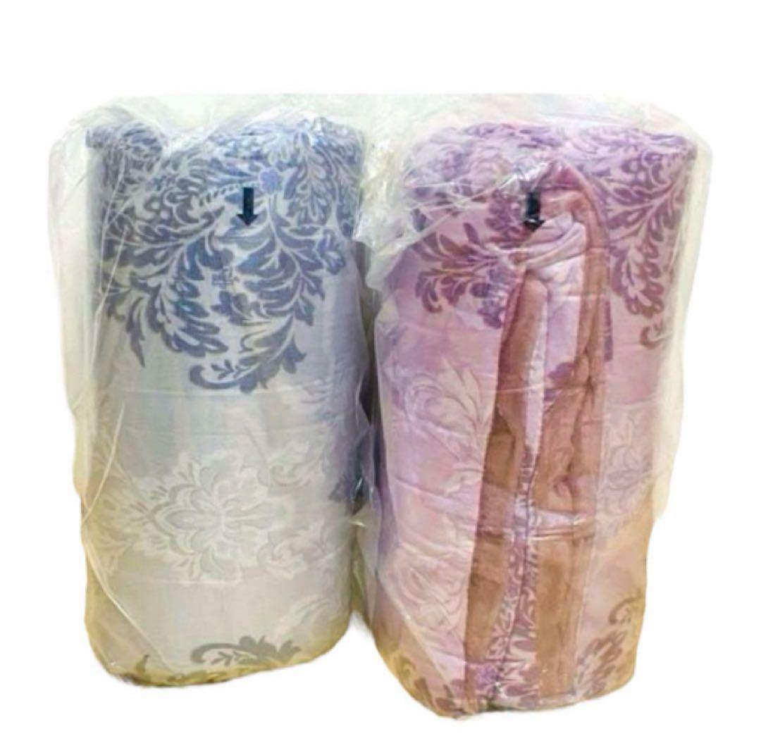 あったか6層毛布 スモーキーピンク、シルバー 2枚セット ジャパネットたかた