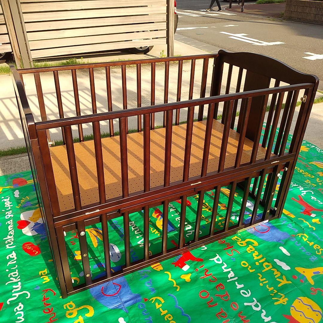 ベビーベッド　木製　中古