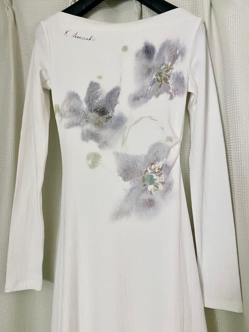 Urban Sheek プリーツ　ベルベット　長袖　ロング　ドレス　ワンピース