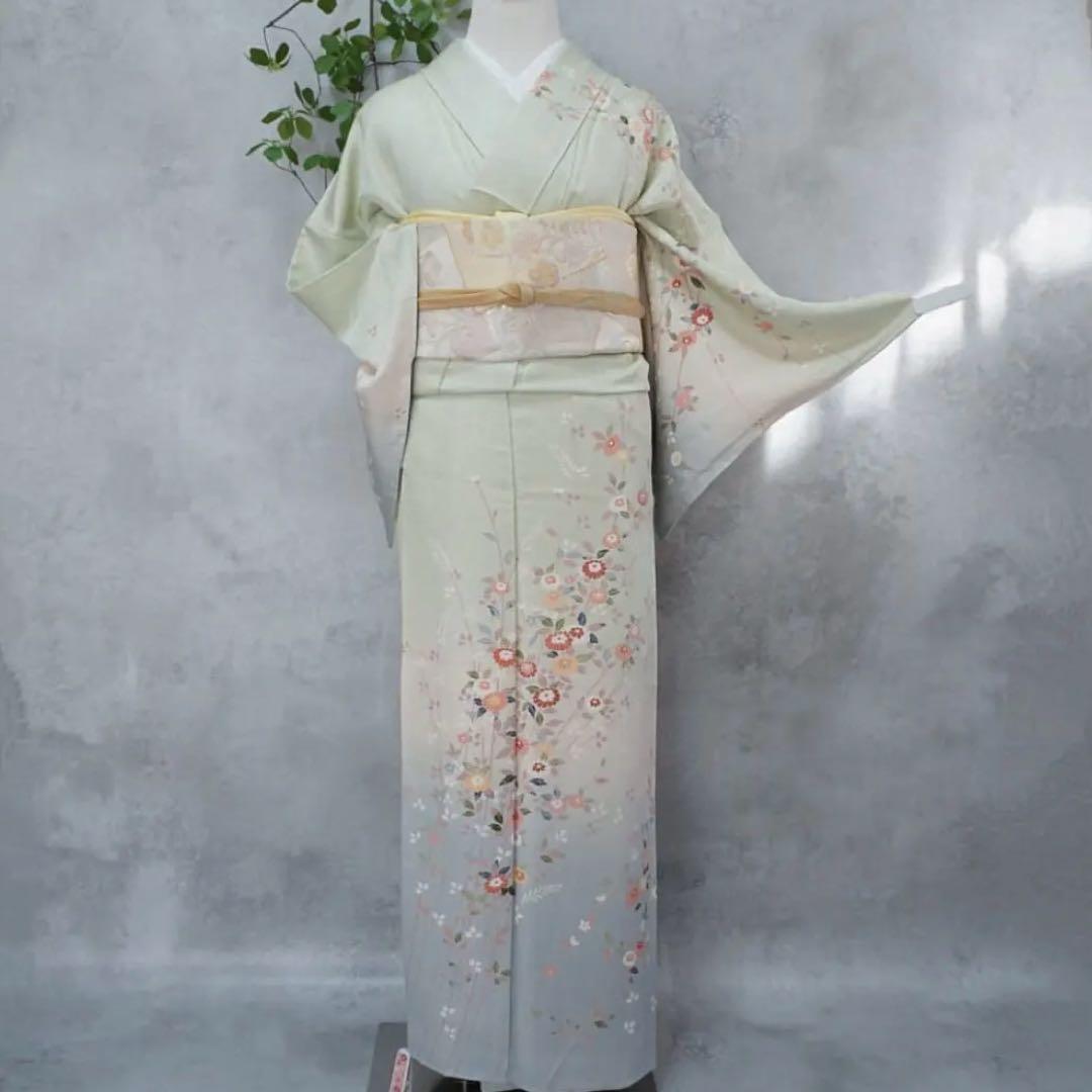 訪問着フルセット　259 正絹　入学式　お宮参【訪問着、袋帯、帯締め、帯揚げ】