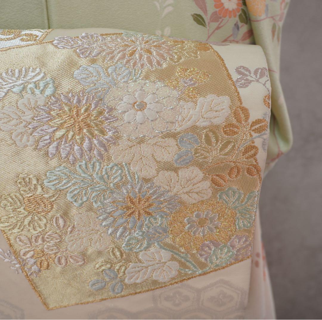 訪問着フルセット　259 正絹　入学式　お宮参【訪問着、袋帯、帯締め、帯揚げ】