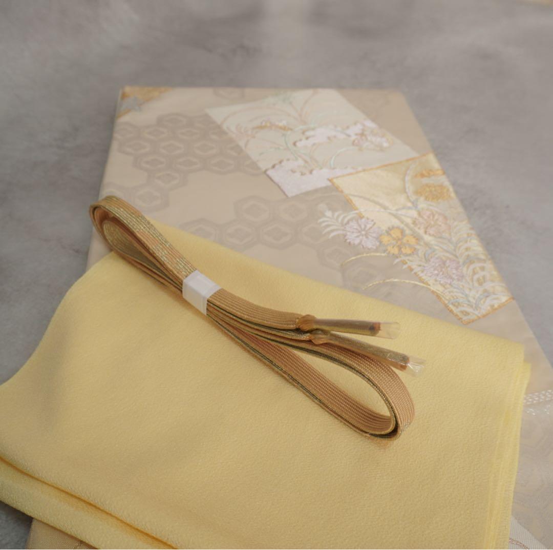 訪問着フルセット　259 正絹　入学式　お宮参【訪問着、袋帯、帯締め、帯揚げ】