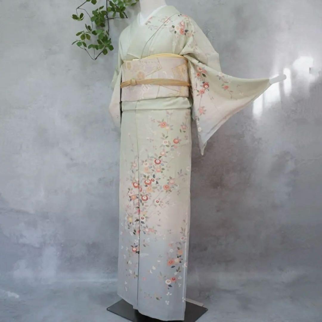 訪問着フルセット　259 正絹　入学式　お宮参【訪問着、袋帯、帯締め、帯揚げ】