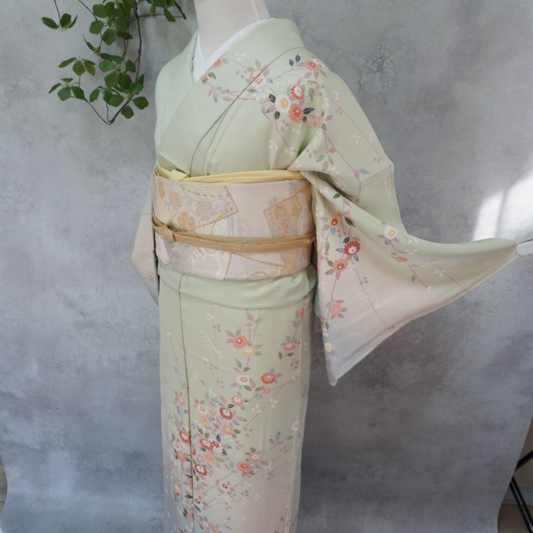 訪問着フルセット　259 正絹　入学式　お宮参【訪問着、袋帯、帯締め、帯揚げ】