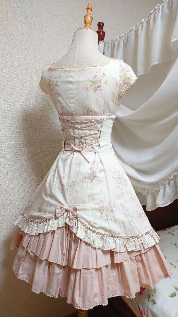 Mary Magdalene/プティブーケワンピース オフホワイト×ピンク