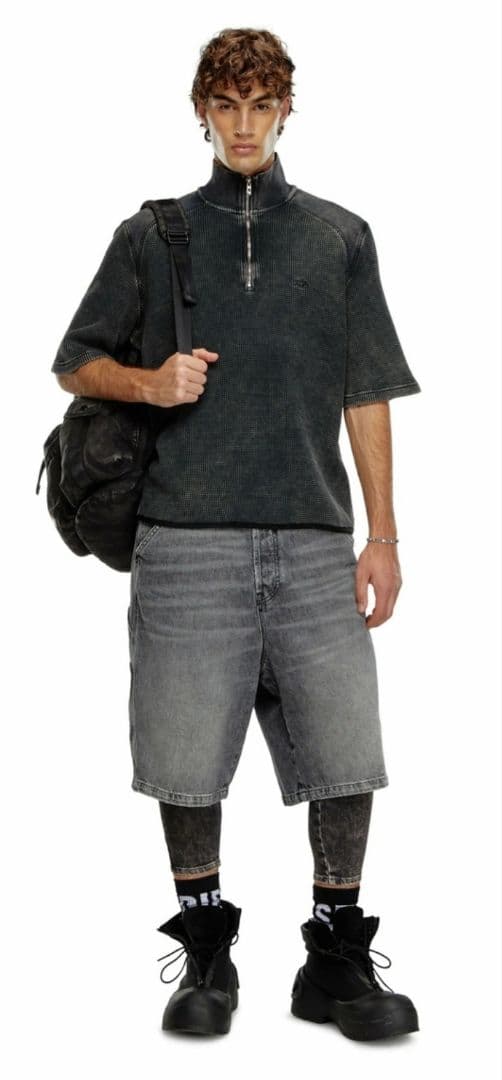 【DIESEL】新品未使用 ヴィンテージ加工 ジップアップスウェット