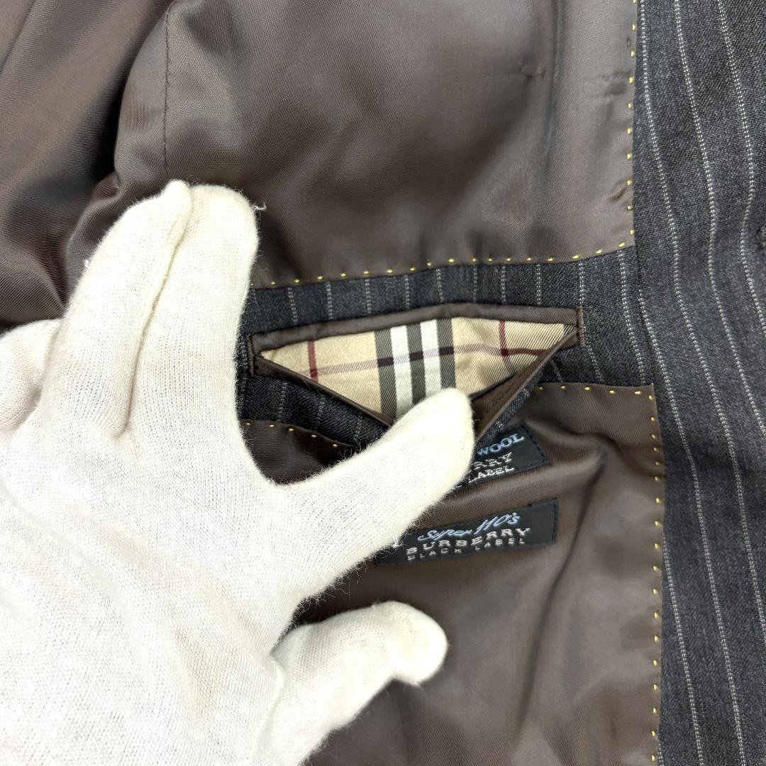 ☆極美品☆バーバリーブラックレーベル　ストライプ柄　セットアップスーツ