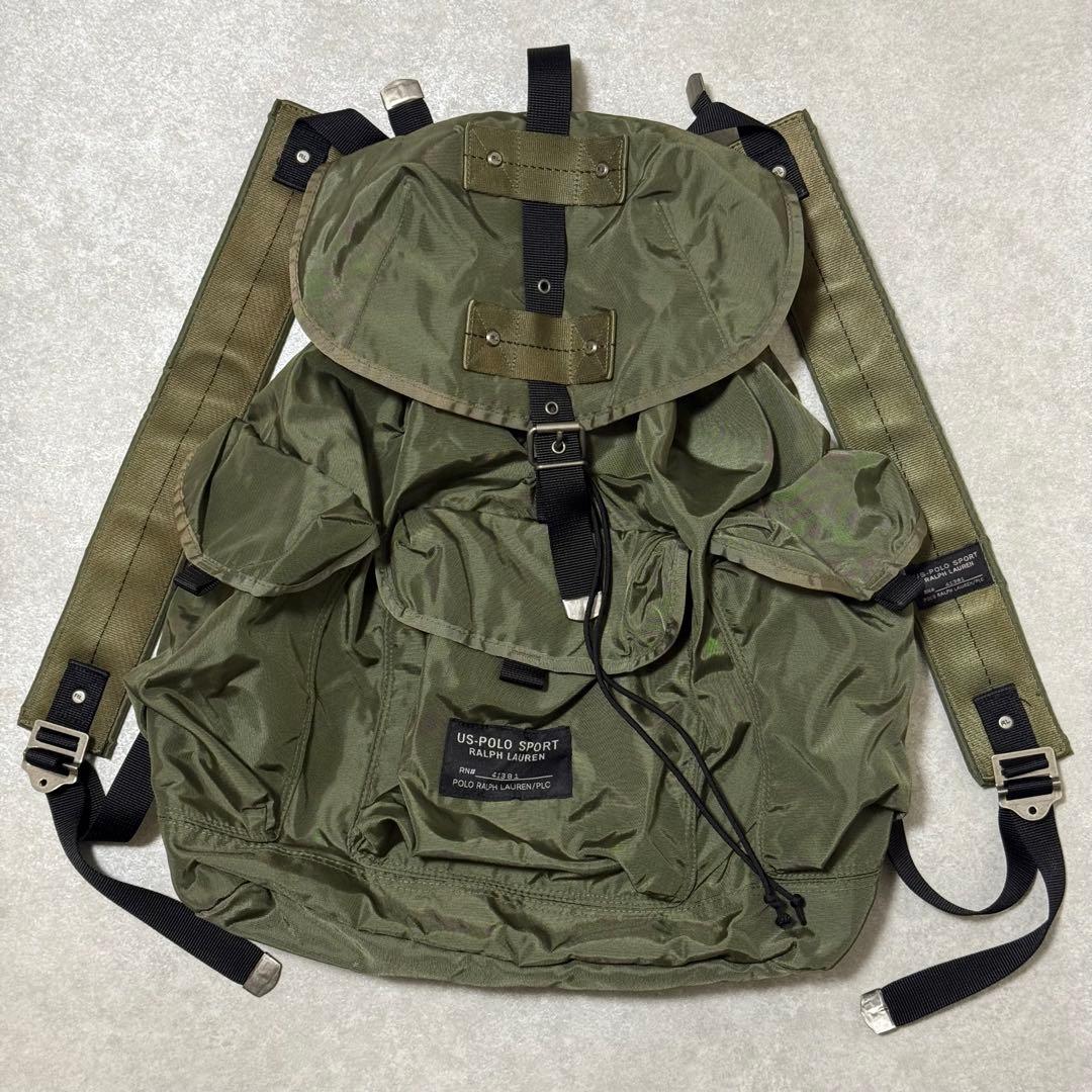 【ポロスポーツ】希少　90s ミリタリーバックパック　アリスパック　カーキ